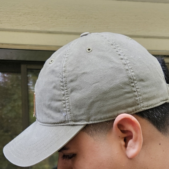 Carhartt Gray Cap with Leather Logo Patch - Picture 3 of 6
